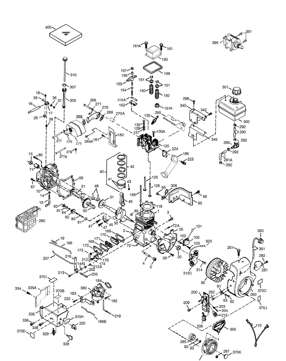 Engine 933 And 945 Diagram and Parts List for 933SWE (31AH9P7I710)(2005) Cub Cadet Snow Blower